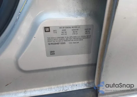 2011 Chevrolet Cruze Ls z USA, uszkodzony, nr VIN 1G1PC5SH4B7132929